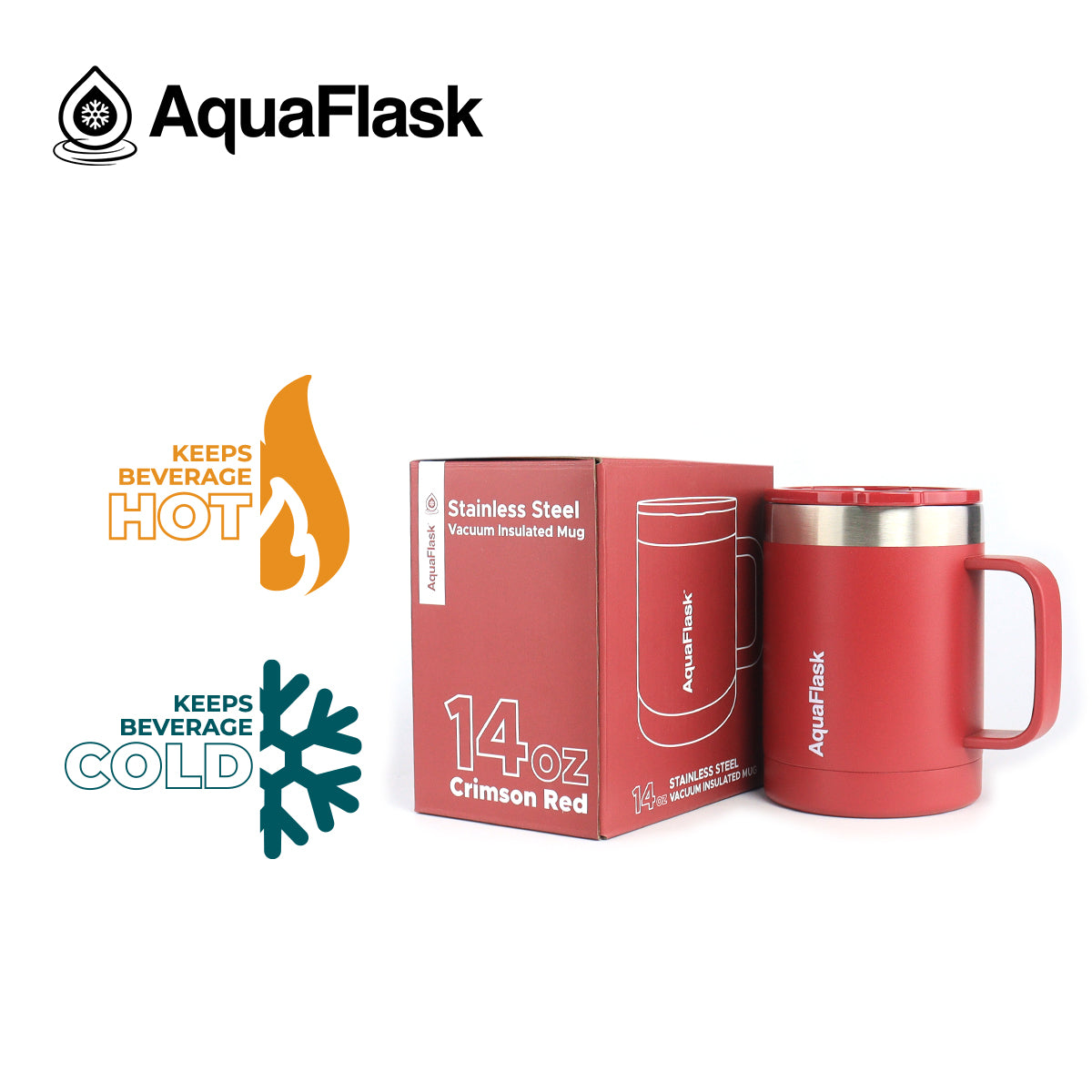 Aquaflask Thermal Insulated Lidded Mug With Handle 415ml (14 oz)