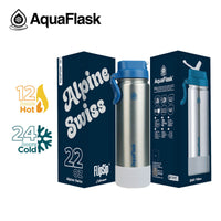 AquaFlask (22oz) Colorwave Flip Sip Insulated Water Bottle Double Wall Stainless Steel Hot & Cold