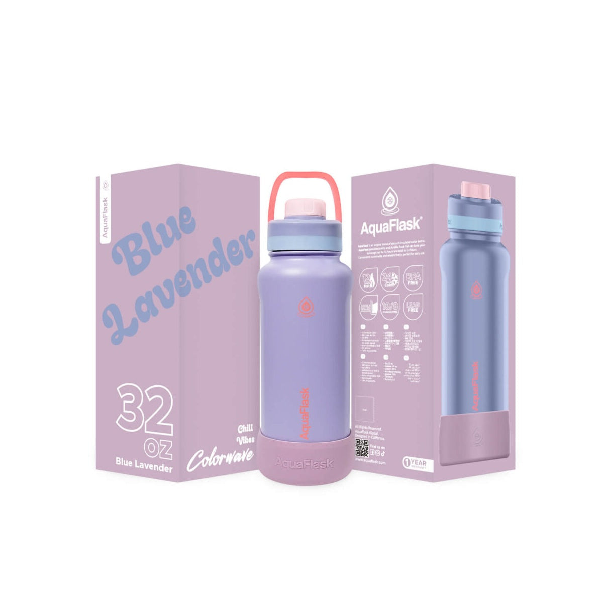 Aqua Flask Colorwave 32oz – Stainless Steel, Vacuum Insulated, Hot & Cold, Leak Proof, Travel & Office Bottle