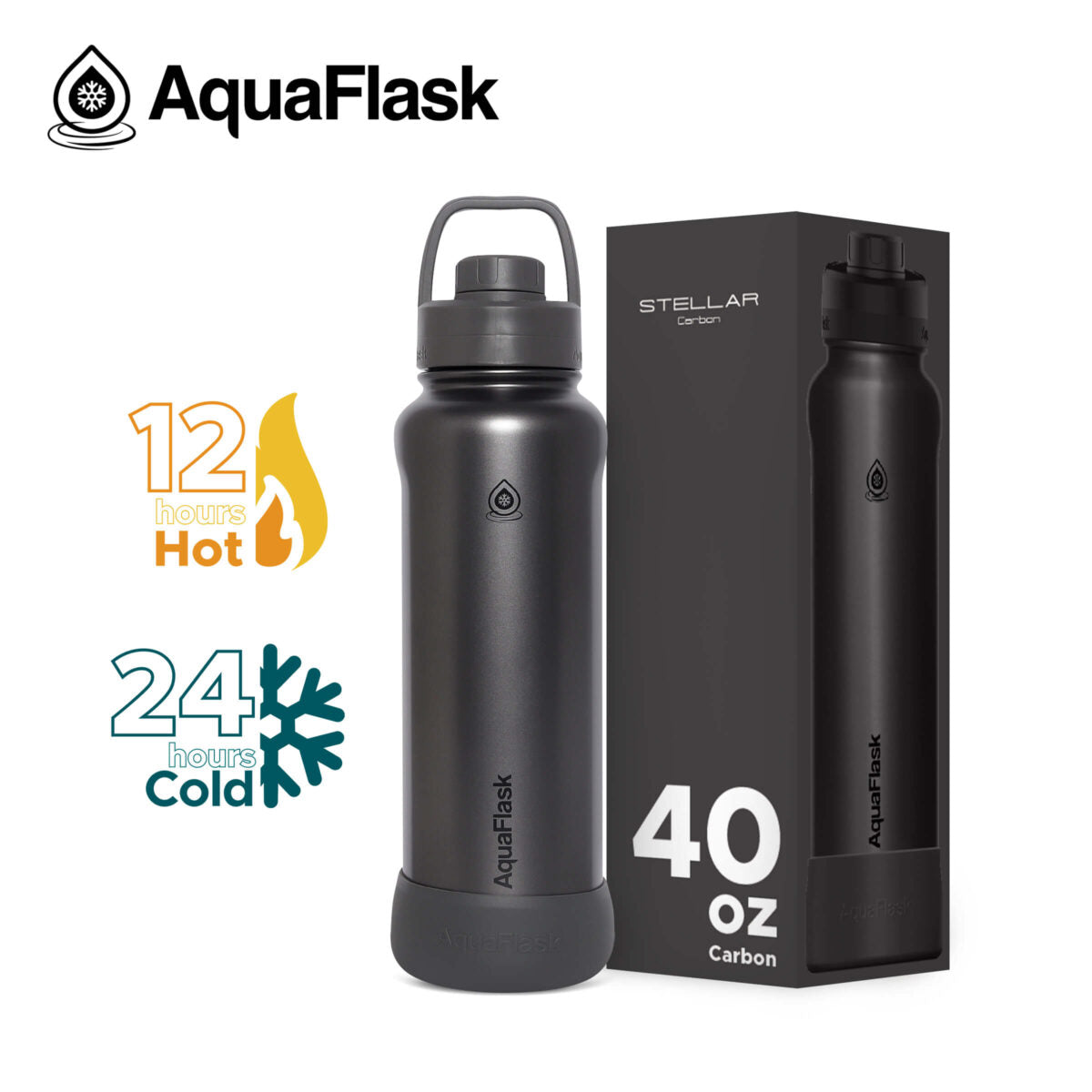 AquaFlask Stellar 40oz Insulated Water Bottle – Hot & Cold Stainless Steel Flask