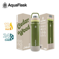 AquaFlask 22oz Insulated Water Bottle – Stainless Steel Thermal Flask | 24H Cold & 12H Hot | Leakproof BPA-Free