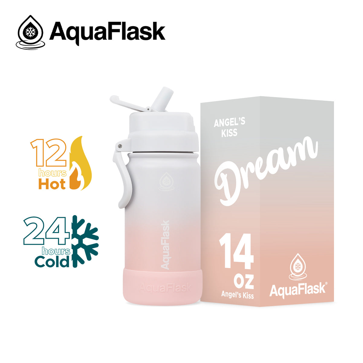 AquaFlask Dream Collection 14oz Insulated Water Bottle – Leakproof, BPA-Free, Thermal Flask for Hot & Cold Drinks