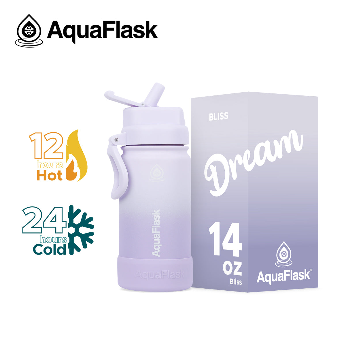 AquaFlask Dream Collection 14oz Insulated Water Bottle – Leakproof, BPA-Free, Thermal Flask for Hot & Cold Drinks