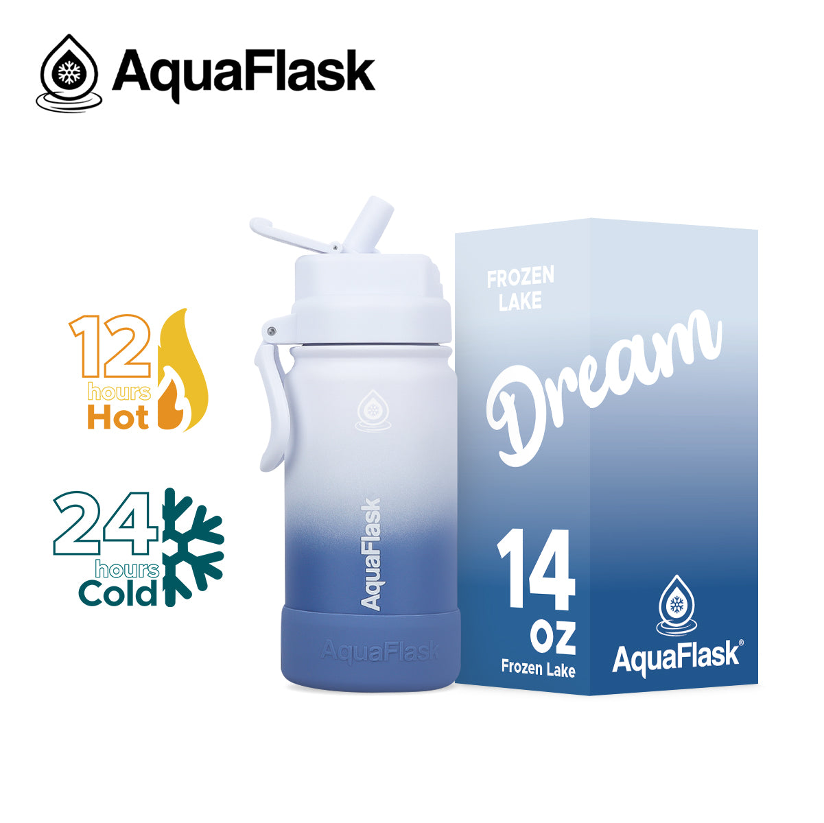 AquaFlask Dream Collection 14oz Insulated Water Bottle – Leakproof, BPA-Free, Thermal Flask for Hot & Cold Drinks