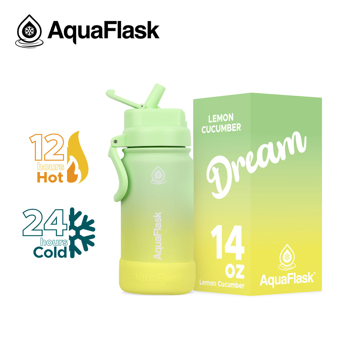 AquaFlask Dream Collection 14oz Insulated Water Bottle – Leakproof, BPA-Free, Thermal Flask for Hot & Cold Drinks