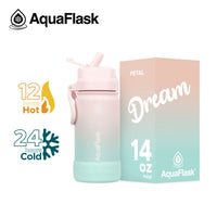 AquaFlask Dream Collection Flip Sip 14oz Insulated Water Bottle – Leakproof, BPA-Free, Thermal Flask for Hot & Cold Drinks
