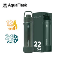 AquaFlask Stellar (22oz) Insulated Water Bottle – Keeps Drinks Hot 12H / Cold 24H, Leakproof Stainless Steel Flask