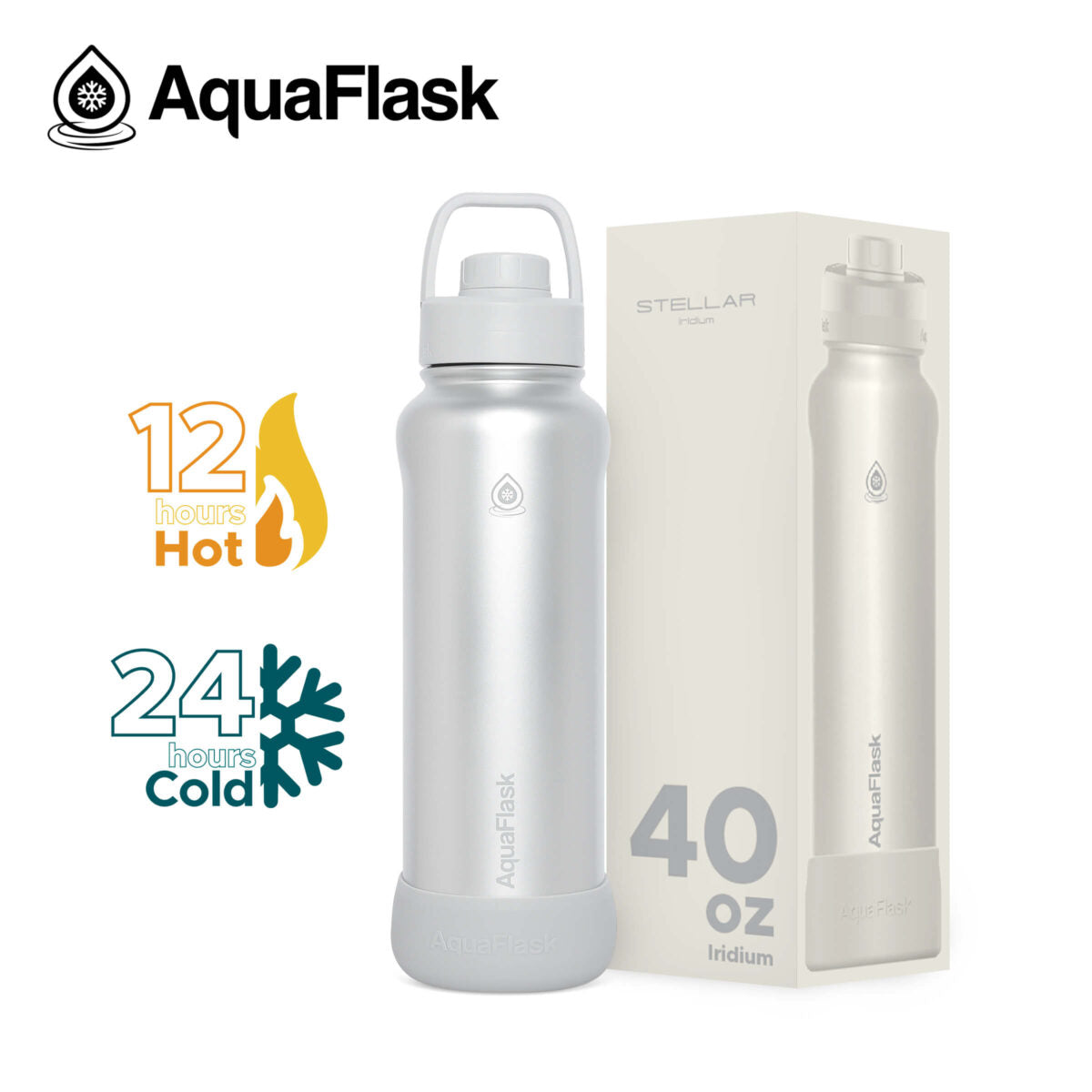 AquaFlask Stellar 40oz Insulated Water Bottle – Hot & Cold Stainless Steel Flask