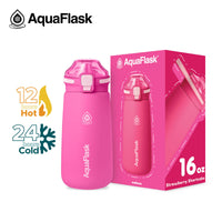 AquaFlask Kids Water Bottle 16oz – Mallows 2025 | Insulated, Leakproof, BPA-Free