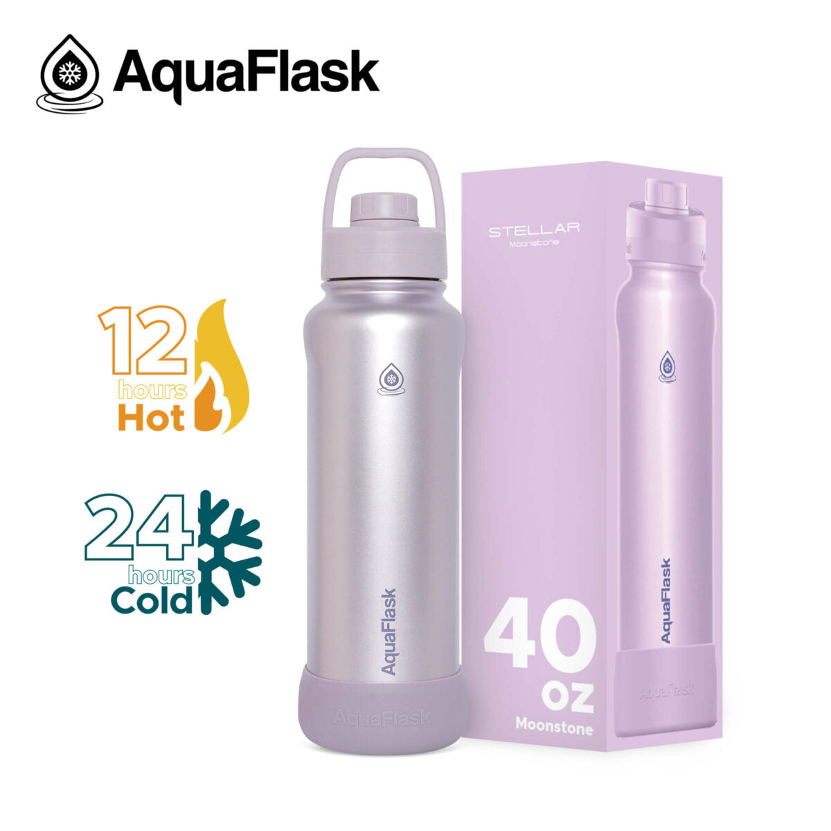 AquaFlask Stellar 40oz Insulated Water Bottle – Hot & Cold Stainless Steel Flask