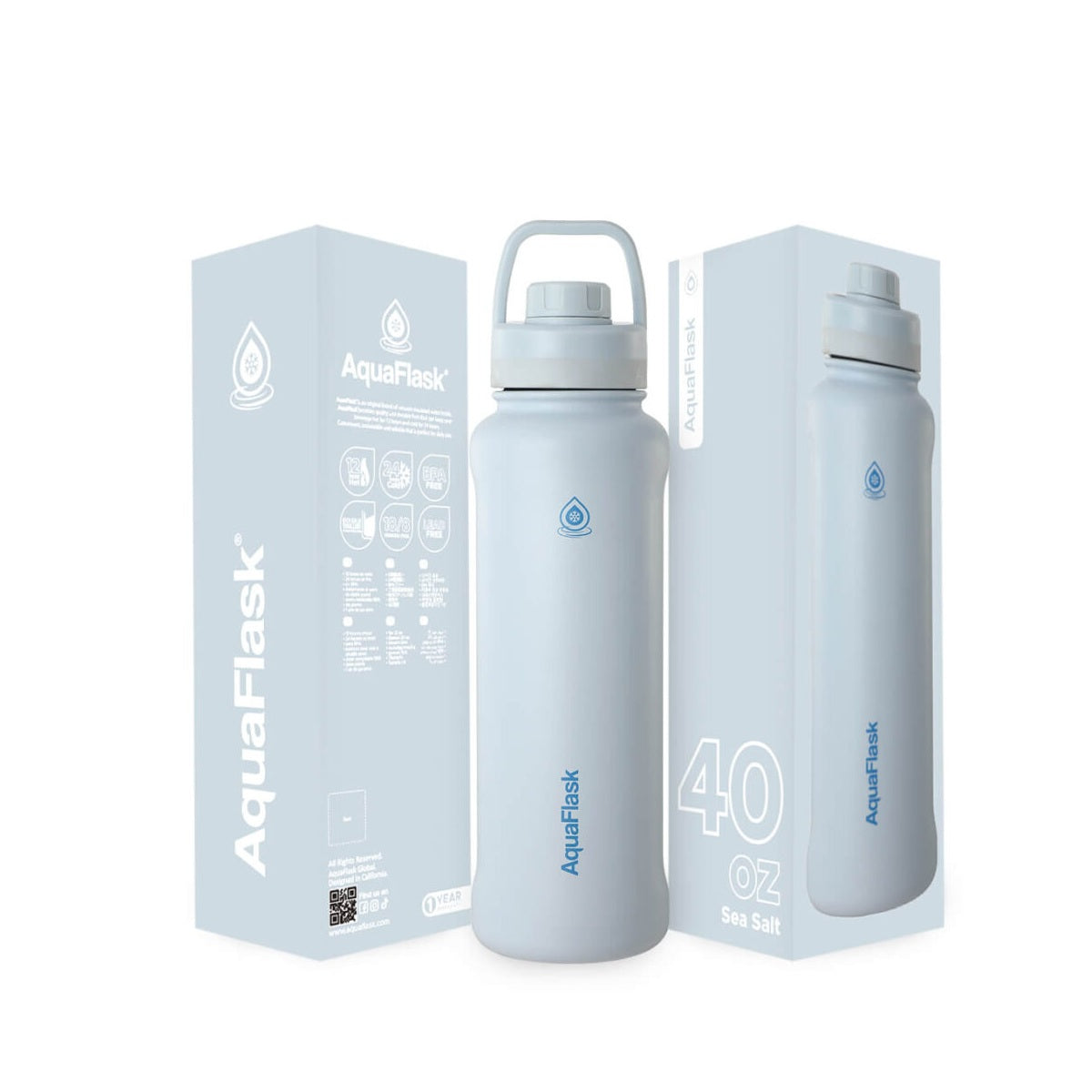 AquaFlask 1080ml (40oz) Double Wall Insulated Stainless Steel Water Bottle – Hot & Cold, Leakproof, BPA-Free