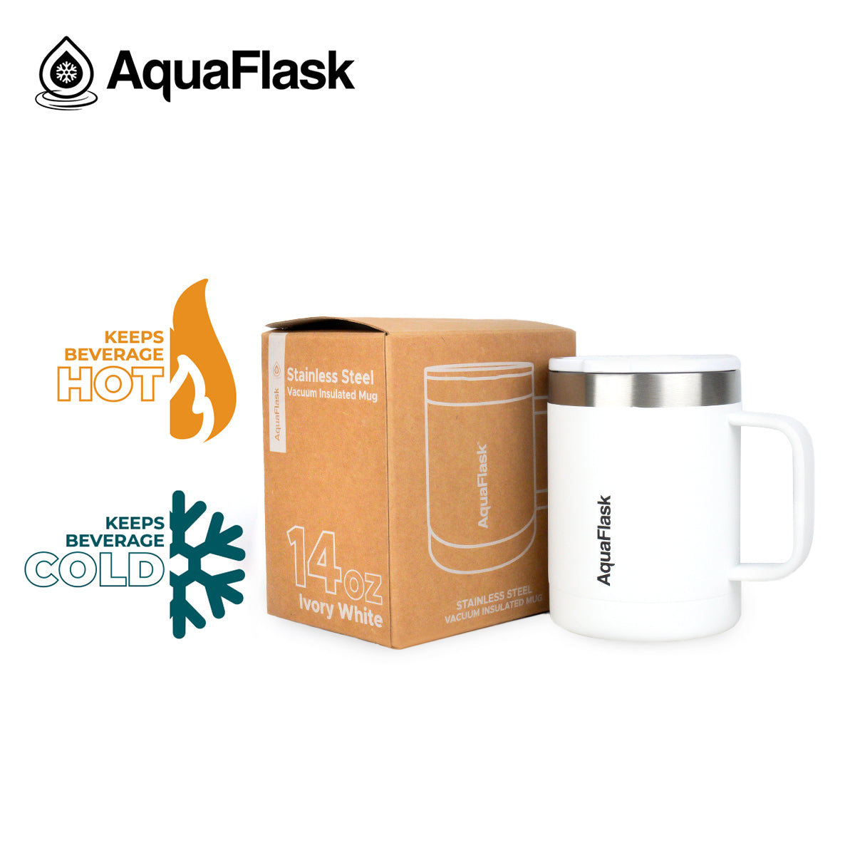Aquaflask Thermal Insulated Lidded Mug With Handle 415ml (14 oz)