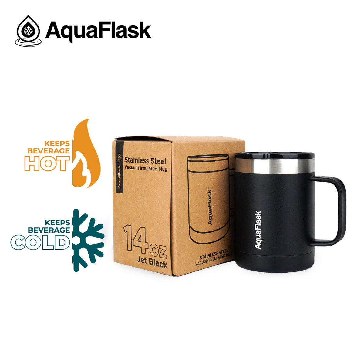 Aquaflask Thermal Insulated Lidded Mug With Handle 415ml (14 oz)